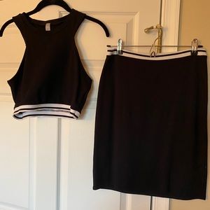 Matching Black Crop & Skirt